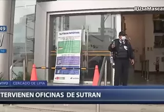 Sutran: Autoridades intervienen oficinas y detienen a 4 personas