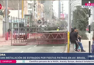 Avanzan tribunas en Avenida Brasil para desfile del 29 de julio