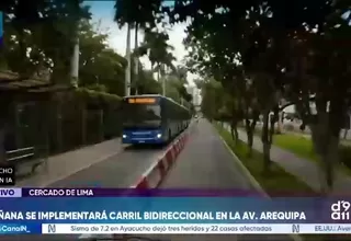 Avenida Arequipa tendrá carril bidireccional para el Corredor Azul desde este sábado