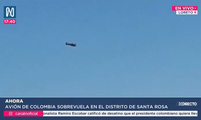 Avión militar colombiano sobrevuela cielo peruano