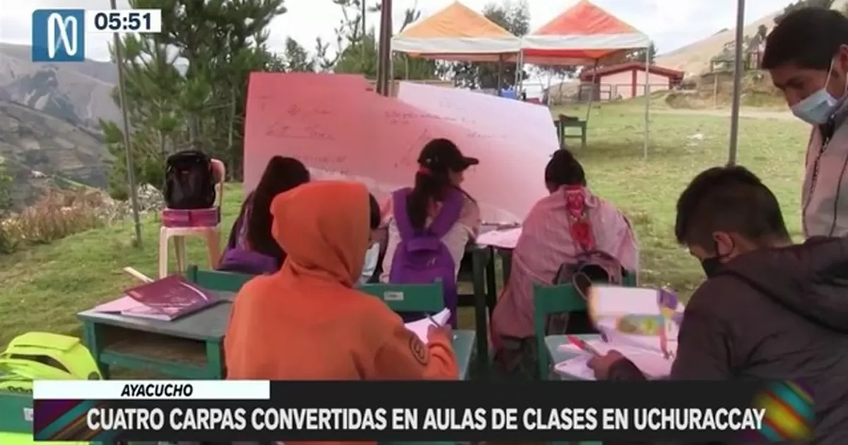 Ayacucho: Cuatro carpas convertidas en aulas de clases en Uchuraccay