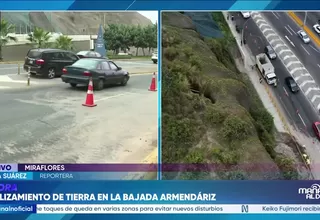 Bajada Armendáriz: Cierran tramo peatonal y vehicular tras deslizamiento de tierra y piedras