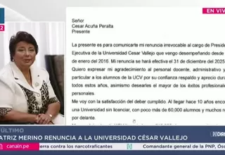 Beatriz Merino renuncia a presidencia ejecutiva de la UCV