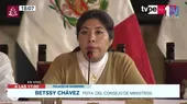 Bettsy Chávez: Tomamos con total cautela el informe de la OEA - Noticias de prensa