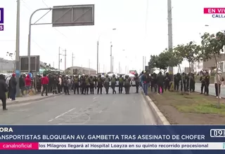 Bloquean av. Gambetta tras asesinato de chofer en el Callao