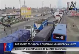 Bloquean la Panamericana Norte exigiendo puentes peatonales