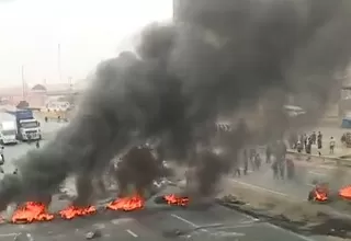 Bloquean Panamericana Sur en el kilómetro 36