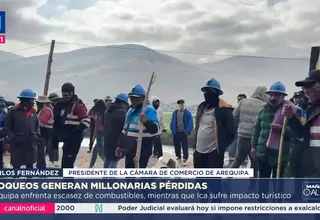 Bloqueo de vías por mineros genera grandes pérdidas económicas