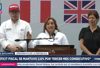 Boluarte: "Déficit fiscal se mantuvo en 2.6% por tercer mes"