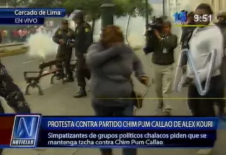 Violencia durante manifestación contra Chim Pum Callao frente al JNE