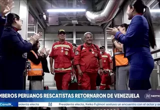 Bomberos peruanos retornaron tras rescates en Venezuela