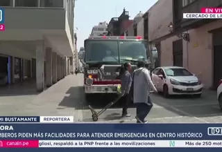 Bomberos piden retirar obstáculos del Centro Histórico de Lima