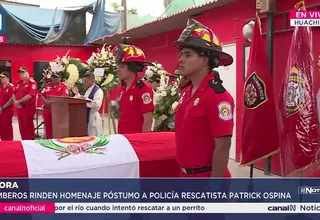 Bomberos rinden homenaje póstumo a suboficial PNP Patrick Ospina
