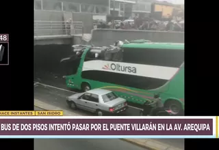 Bus de dos pisos se estrelló contra puente Villarán en avenida Arequipa