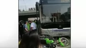 Bus del Metropolitano chocó con motocicleta y ocasionó interrupción del servicio en la Vía Expresa - Noticias de moderna