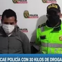 Cae policía con 30 kilos de droga