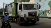 Callao: Policía Nacional resguarda camiones recolectores para limpieza en calles - Noticias de trabajadores-perdidos