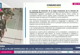 Cámara de Comercio de Lima condena agresión contra ciudadana en Miraflores
