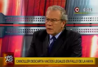 Canciller descartó que fallo de la Corte de La Haya tenga 'vacíos legales'