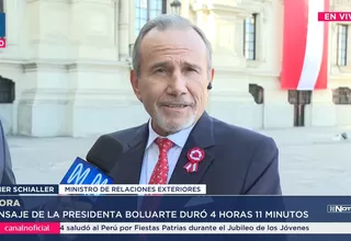 Canciller Schialer: Mensaje a la Nación fue prolijo y detallado