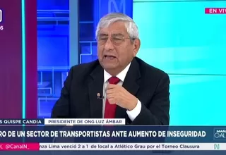 Candia: Informalidad impide controlar a conductores en Lima
