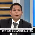 Candidato a Lima del Partido Morado no sabe por qué los excluyeron de las elecciones
