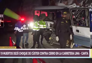 Accidente en Canta: 19 personas murieron en choque de cúster con un cerro