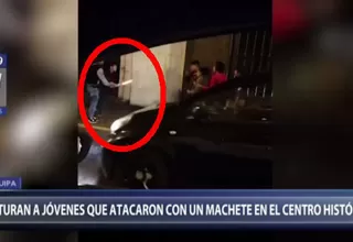 Capturan a grupo de jóvenes que atacaron con un machete en Arequipa