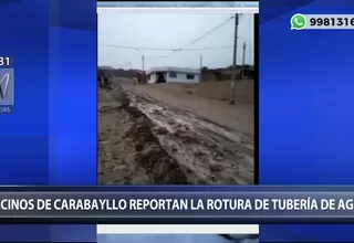 Carabayllo: vecinos reportan la rotura de una tubería de agua