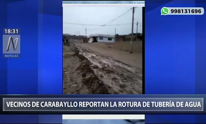 Resultado de imagen para tuberia rota en carabayllo
