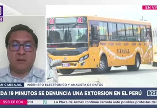 Carbajal: 2025 cerraría con más de 27 mil denuncias por extorsión