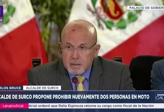 Carlos Bruce propone prohibir nuevamente dos personas en moto
