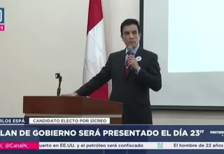 Carlos Espá: Plan de gobierno de SíCreo será presentado el 23 de diciembre