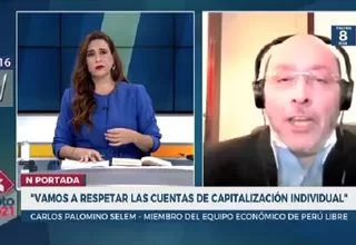 Carlos Palomino sobre las AFP: No se van a expropiar ni confiscar los ahorros de los trabajadores