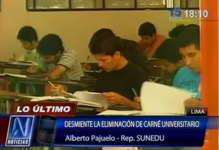 Sunedu negó que existan problemas con la emisión de carnés universitarios