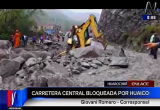 Carretera Central quedó bloqueada tras huaico