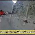 Carretera Central: Desprendimiento de rocas en algunos tramos tras sismo