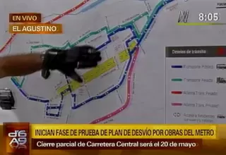 Postergan hasta el 20 de mayo plan de desvíos en la Carretera Central