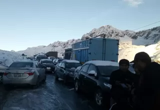 Carretera Central: reabren vía tras intensa nevada en la zona de Ticlio