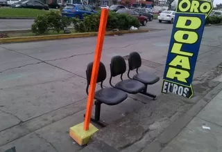 Casa de cambio coloca silla de espera en plena Av. Faucett en San Miguel