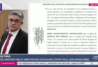 Caso Cócteles: Ministerio Público abre proceso disciplinario contra José Domingo Pérez