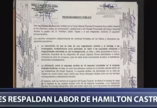 Fiscales brindan respaldo a labor de Hamilton Castro por caso Lava Jato 