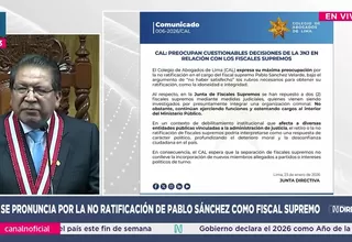 Caso Pablo Sánchez: Colegio de Abogados de Lima cuestionó a JNJ