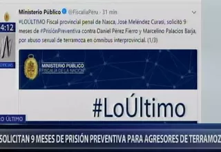 Caso terramoza: piden 9 meses de prisión preventiva contra acusados de violación 