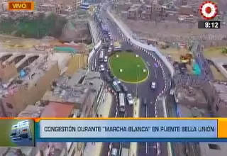 Puente Bella Unión: gran congestión vehicular en el inicio de la marcha blanca