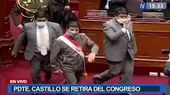 Castillo abandonó el Congreso en medio del debate de la moción de vacancia - Noticias de debate