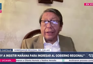 Castillo insiste en retomar funciones como gobernador del Callao