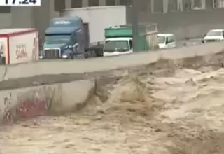 Caudal del río Rímac se incrementó a la altura del puente Trujillo