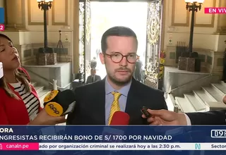 Cavero sobre bono de Navidad: Congresistas son libres de decidir