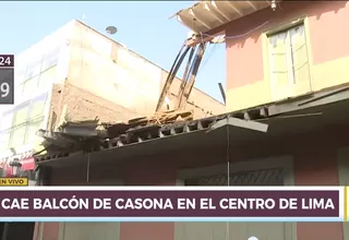 Centro de Lima: balcón de casona se derrumbó en vía pública